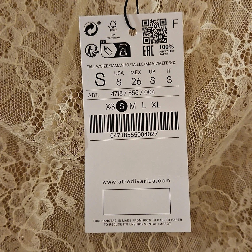 Stradivarius lace Sheer maxi skirt NWT Sz. S Perfect For Layering Boho Western - Picture 5 of 8